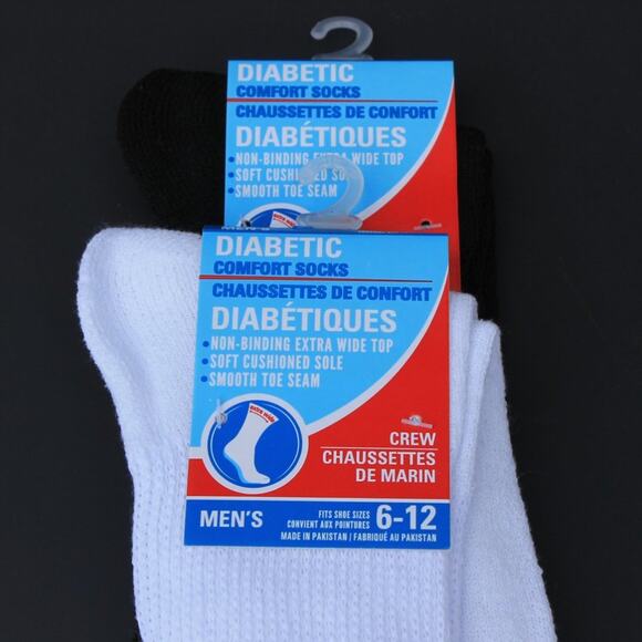 Men's 2 Pack Diabetic Crew Socks Fits Shoe Size 6-12 - Picture 5 of 11